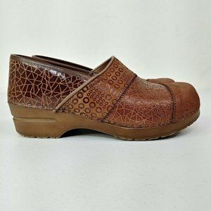 Sanita Closed Heel 0060240 Professional Comfort Brown Patchwork Embossed…